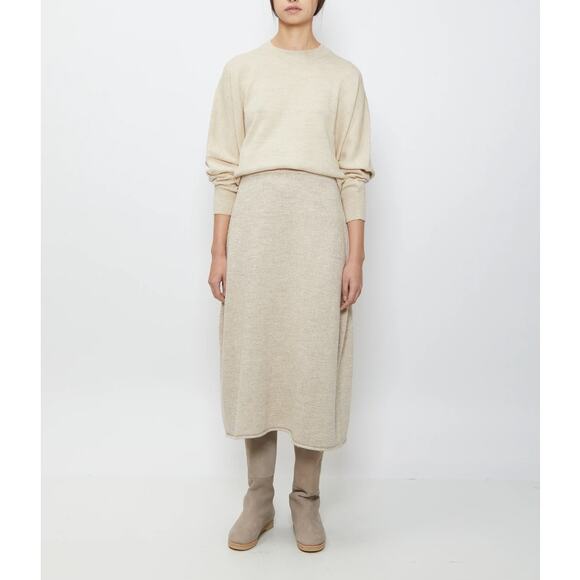 Lauren Manoogian Sleeveless Base Shell Midi Skirt Set Ecru Slub 1 / Small Alpaca - Picture 9 of 16